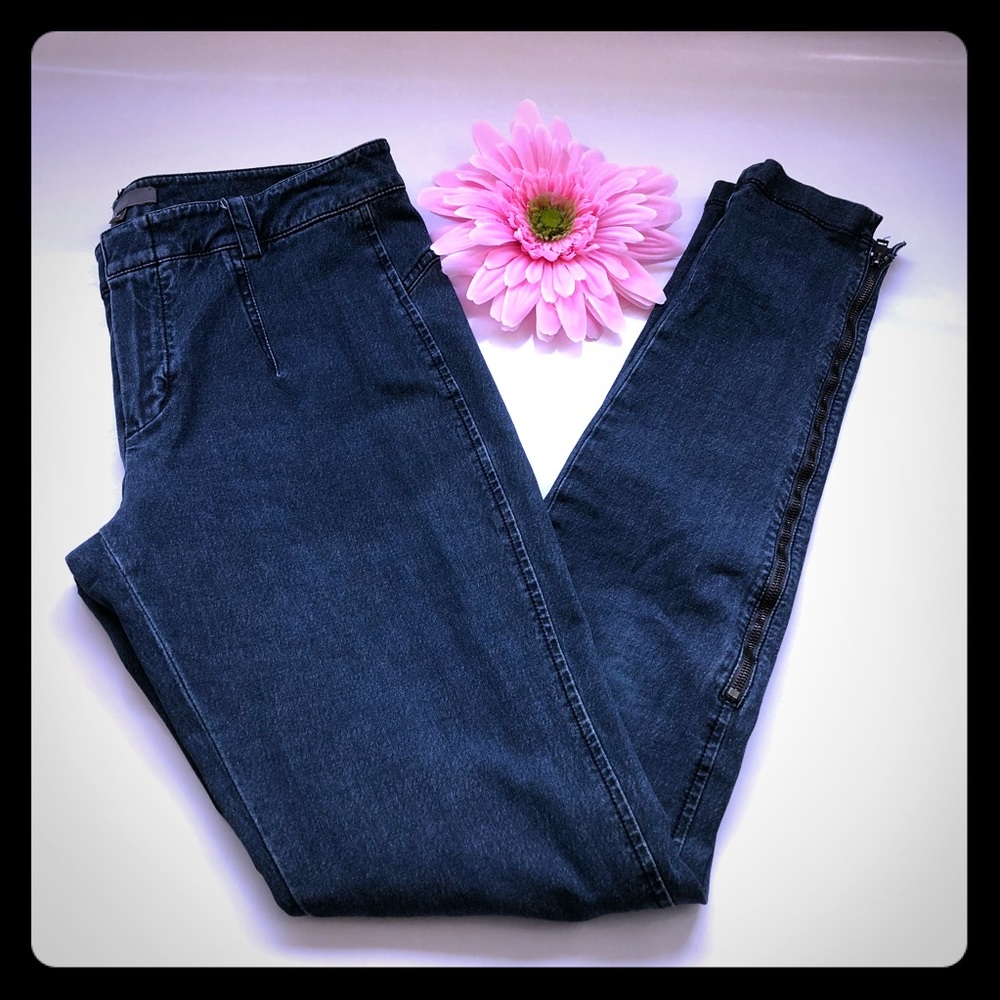 Vince Skinny Ankle Zip Denim Jeans - Picture 1 of 7
